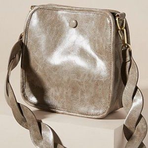NWT Anthropologie Bette Vegan Grey Leather Crossbody Bag